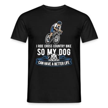 Cross Country Mountain Bike Mtb Dog - Men's T-Shirt - black - Front - AI Model Male 178 light (178cm)
