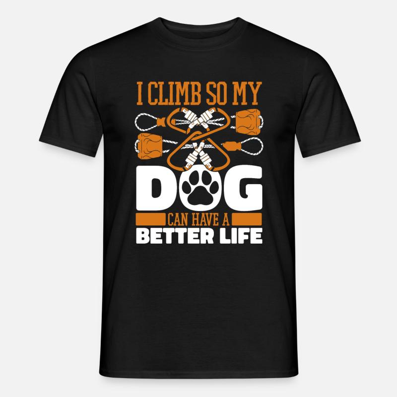 Klettern Kletterer Hund - Männer T-Shirt - Schwarz