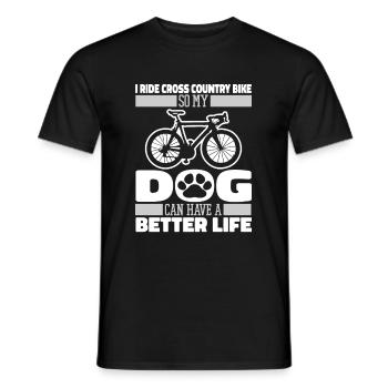 Cross Country Mountain Bike Mtb Dog - Men's T-Shirt - black - Front - AI Model Male 178 light (178cm)