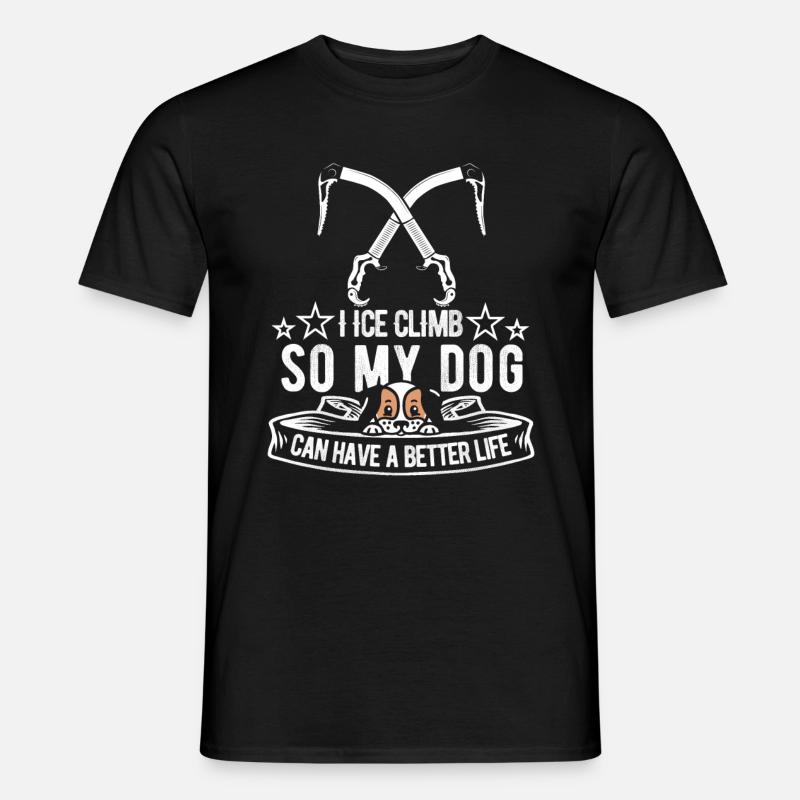 Eisklettern Hund - Männer T-Shirt - Schwarz