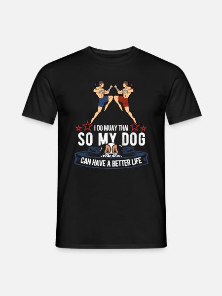 Muay Thai Thai Boxing Dog - Men's T-Shirt - black