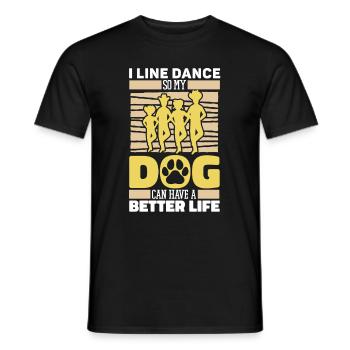 Chien de danse en ligne - T-shirt homme - noir - Devant - AI Model Male 178 light (178cm)