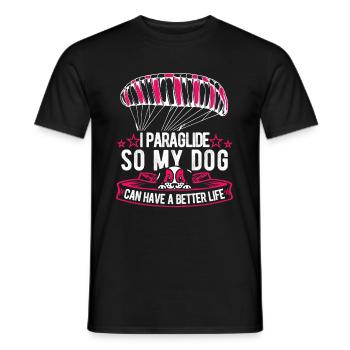 Paragleiter Paragleiten Hund - Männer T-Shirt - Schwarz - Vorne - AI Model Male 178 light (178cm)