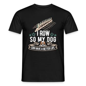 Rowing Rowing Dog - Men's T-Shirt - black - Front - AI Model Male 178 light (178cm)