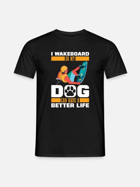 Wakeboard Wakeboarder Hund - Männer T-Shirt - Schwarz