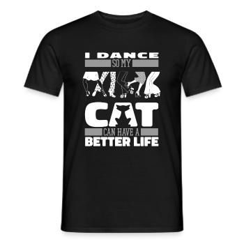 Tanzlehrer Katze - Männer T-Shirt - Schwarz - Vorne - AI Model Male 178 light (178cm)