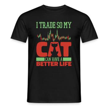 Day Trading Day Trader Cat - T-shirt homme - noir - Devant - AI Model Male 178 light (178cm)