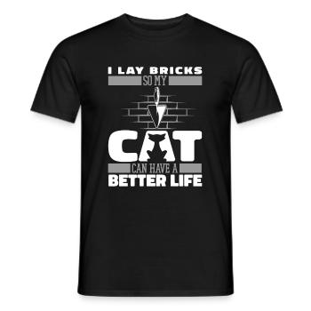 Maurer Katze - Männer T-Shirt - Schwarz - Vorne - AI Model Male 178 light (178cm)