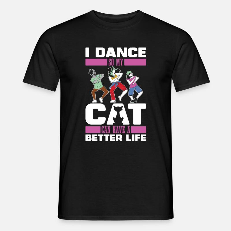 Tanzlehrer Katze - Männer T-Shirt - Schwarz