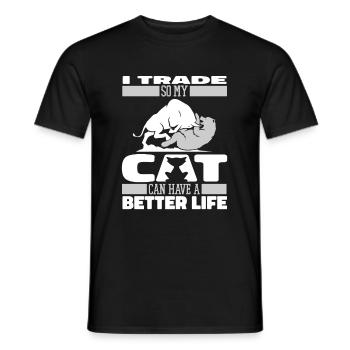 Day Trading Day Trader Cat - T-shirt homme - noir - Devant - AI Model Male 178 light (178cm)