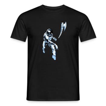Axe Throwing Axe Thrower Astronaut - Men's T-Shirt - black - Front - AI Model Male 178 light (178cm)