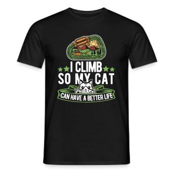 Grimpeur grimpeur chat - T-shirt homme - noir - Devant - AI Model Male 178 light (178cm)