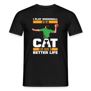 Chat de ballon chasseur - T-shirt homme - noir - Devant - AI Model Male 178 light (178cm)