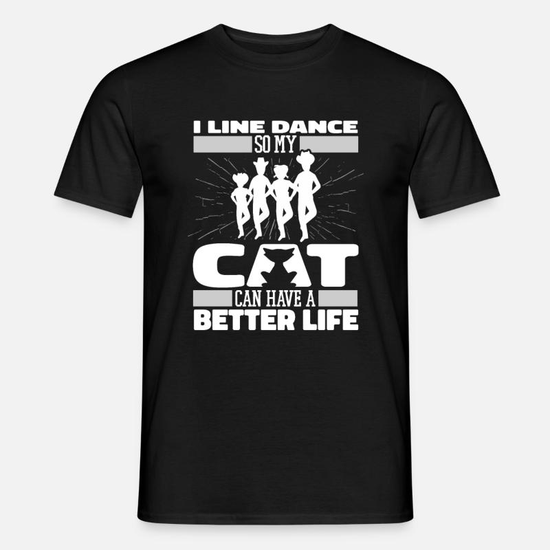 Line Dance Katze - Männer T-Shirt - Schwarz