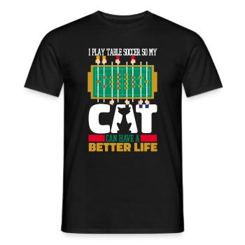 Baby-foot chat - T-shirt homme - noir - Devant - AI Model Male 178 light (178cm)