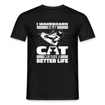 Wakeboard Wakeboarder Cat - T-shirt homme - noir - Devant - AI Model Male 178 light (178cm)