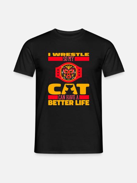 Wrestling Wrestler Katze - Männer T-Shirt - Schwarz