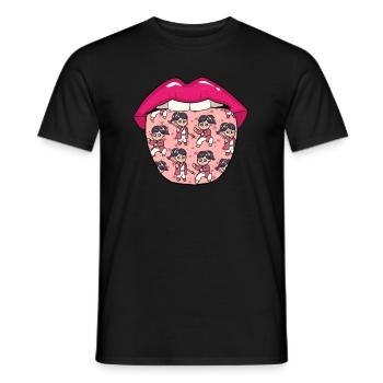 Kung Fu Tongue - Men's T-Shirt - black - Front - AI Model Male 178 light (178cm)