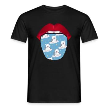 Eisfischen Eisangeln Lippen - Männer T-Shirt - Schwarz - Vorne - AI Model Male 178 light (178cm)