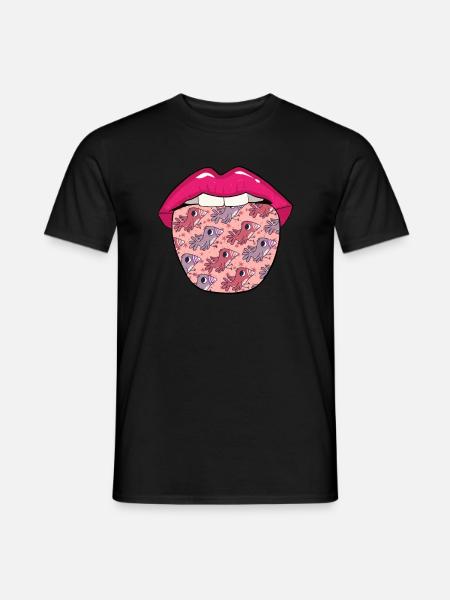 Bird Ornithologist Tongue - Men's T-Shirt - black