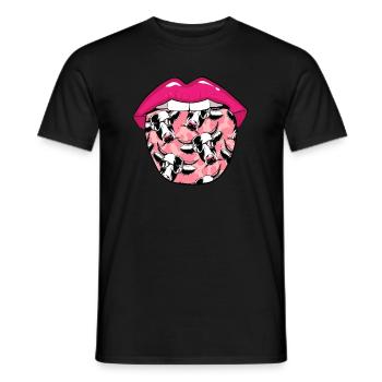 Cow Farmer Livestock Tongue - Men's T-Shirt - black - Front - AI Model Male 178 light (178cm)