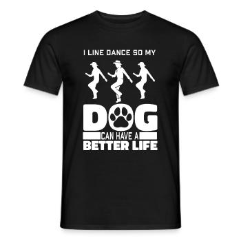 Chien de danse en ligne - T-shirt homme - noir - Devant - AI Model Male 178 light (178cm)