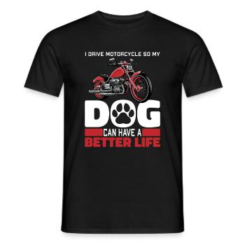 Motorcycle Biker Motorbike Dog - Men's T-Shirt - black - Front - AI Model Male 178 light (178cm)