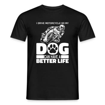 Motorcycle Biker Motorbike Dog - Men's T-Shirt - black - Front - AI Model Male 178 light (178cm)