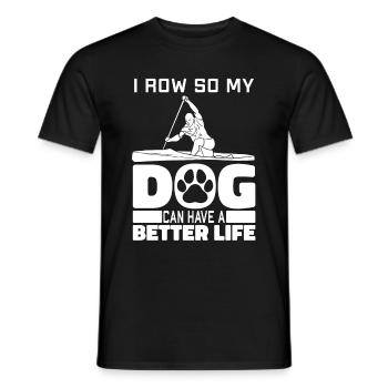 Rowing Rowing Dog - Men's T-Shirt - black - Front - AI Model Male 178 light (178cm)