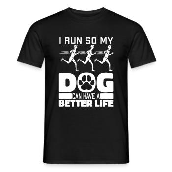 Coureur Jogger Coureur Chien de course - T-shirt homme - noir - Devant - AI Model Male 178 light (178cm)