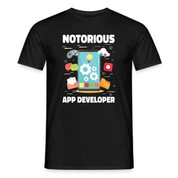 Développeur Coder Programmer App - T-shirt homme - noir - Devant - AI Model Male 178 light (178cm)