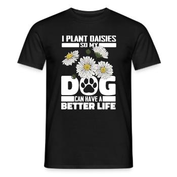 Goose Flower Daisy Dog - Men's T-Shirt - black - Front - AI Model Male 178 light (178cm)
