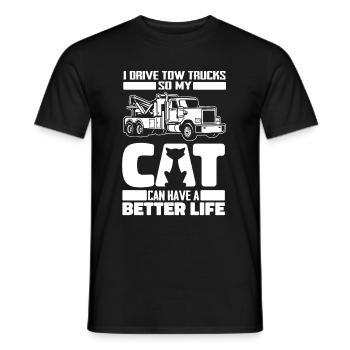 Abschleppdienst Abschlepper Katze - Männer T-Shirt - Schwarz - Vorne - AI Model Male 178 light (178cm)