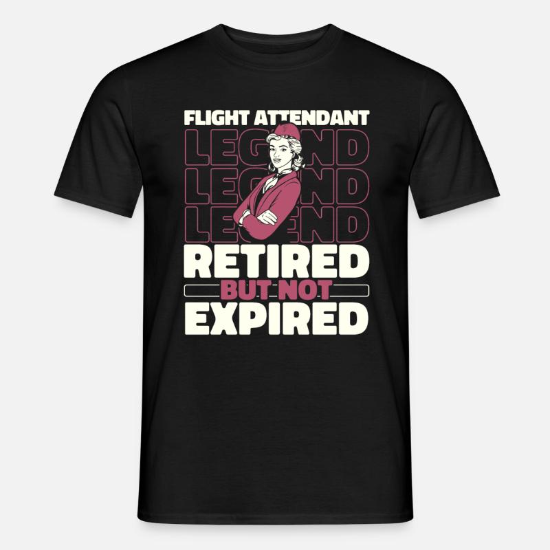 Retired flight attendant stewardess - Men's T-Shirt - black