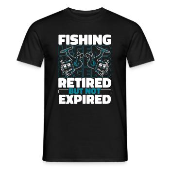 Retired fishing - Men's T-Shirt - black - Front - AI Model Male 178 light (178cm)