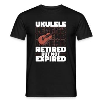 Ukulélé à la retraite - T-shirt homme - noir - Devant - AI Model Male 178 light (178cm)
