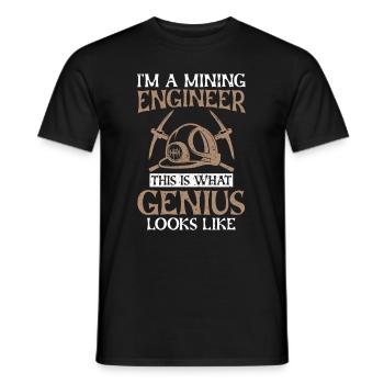 Ingénieur Miner Ingénieur Minier - T-shirt homme - noir - Devant - AI Model Male 178 light (178cm)