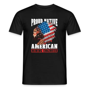 Ingenieur US Flagge Bergbauingenieur - Männer T-Shirt - Schwarz - Vorne - AI Model Male 178 light (178cm)