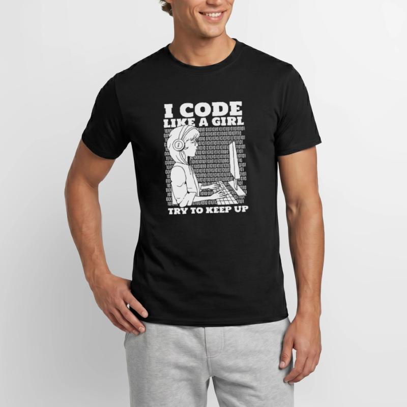 Developer Coder Programmer Girl Men's T-Shirt
