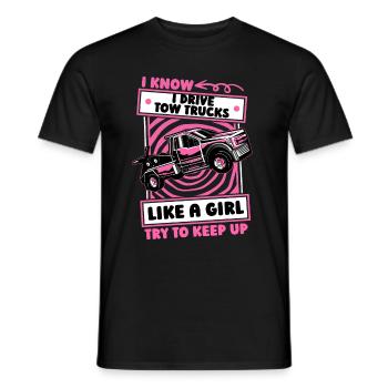 Abschleppdienst Abschlepper Mädchen - Männer T-Shirt - Schwarz - Vorne - AI Model Male 178 light (178cm)