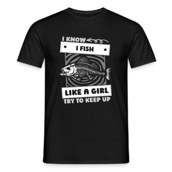 Angler Fishing Funny - Men's T-Shirt - black - Front - AI Model Male 178 light (178cm)