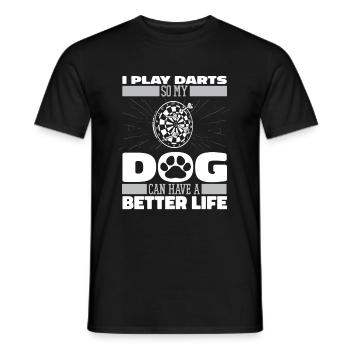 Darts Darts Player Dog - Men's T-Shirt - black - Front - AI Model Male 178 light (178cm)