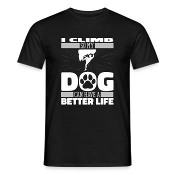 Chien d’escalade - T-shirt homme - noir - Devant - AI Model Male 178 light (178cm)