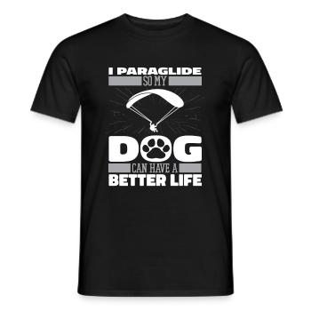 Paragleiter Paragleiten Hund - Männer T-Shirt - Schwarz - Vorne - AI Model Male 178 light (178cm)