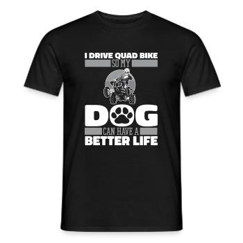 Chien de quad - T-shirt homme - noir - Devant - AI Model Male 178 light (178cm)