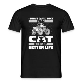Quad Bike Katze - Männer T-Shirt - Schwarz - Vorne - AI Model Male 178 light (178cm)