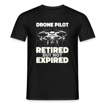 Drone Quadcopter Retired - Men's T-Shirt - black - Front - AI Model Male 178 light (178cm)
