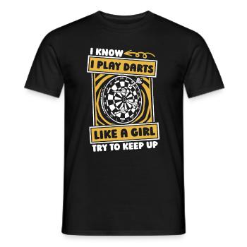 Darts Darts Player Girls - Men's T-Shirt - black - Front - AI Model Male 178 light (178cm)