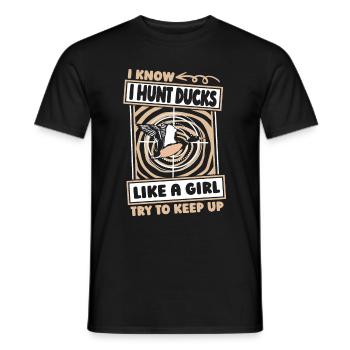 Duck Hunting Duck Hunt Funny - Men's T-Shirt - black - Front - AI Model Male 178 light (178cm)