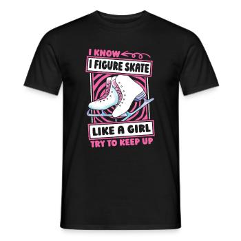 Figure skating Figure skater Witzig - Men's T-Shirt - black - Front - AI Model Male 178 light (178cm)